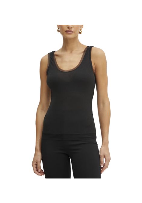 Canotta Pinko donna Clark 105168 A2LU Nera taglio aderente girocollo rotondo PINKO | Canotte | 105168 A2LUZ99